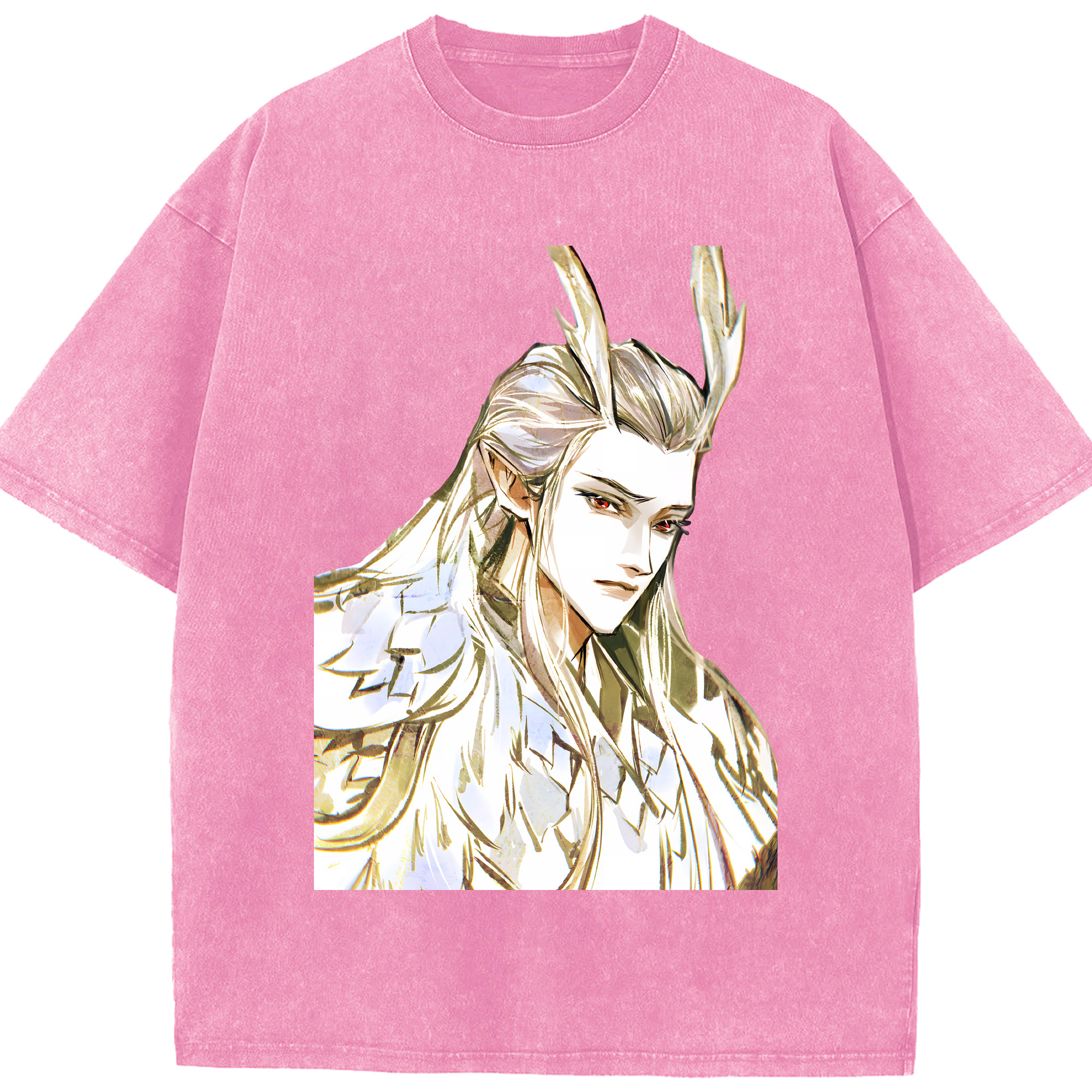（画像用） Ne Zha 2 ナタ 魔童の大暴れ 綿100% ヴィンテージ風 半袖Tシャツ（フロントプリント）